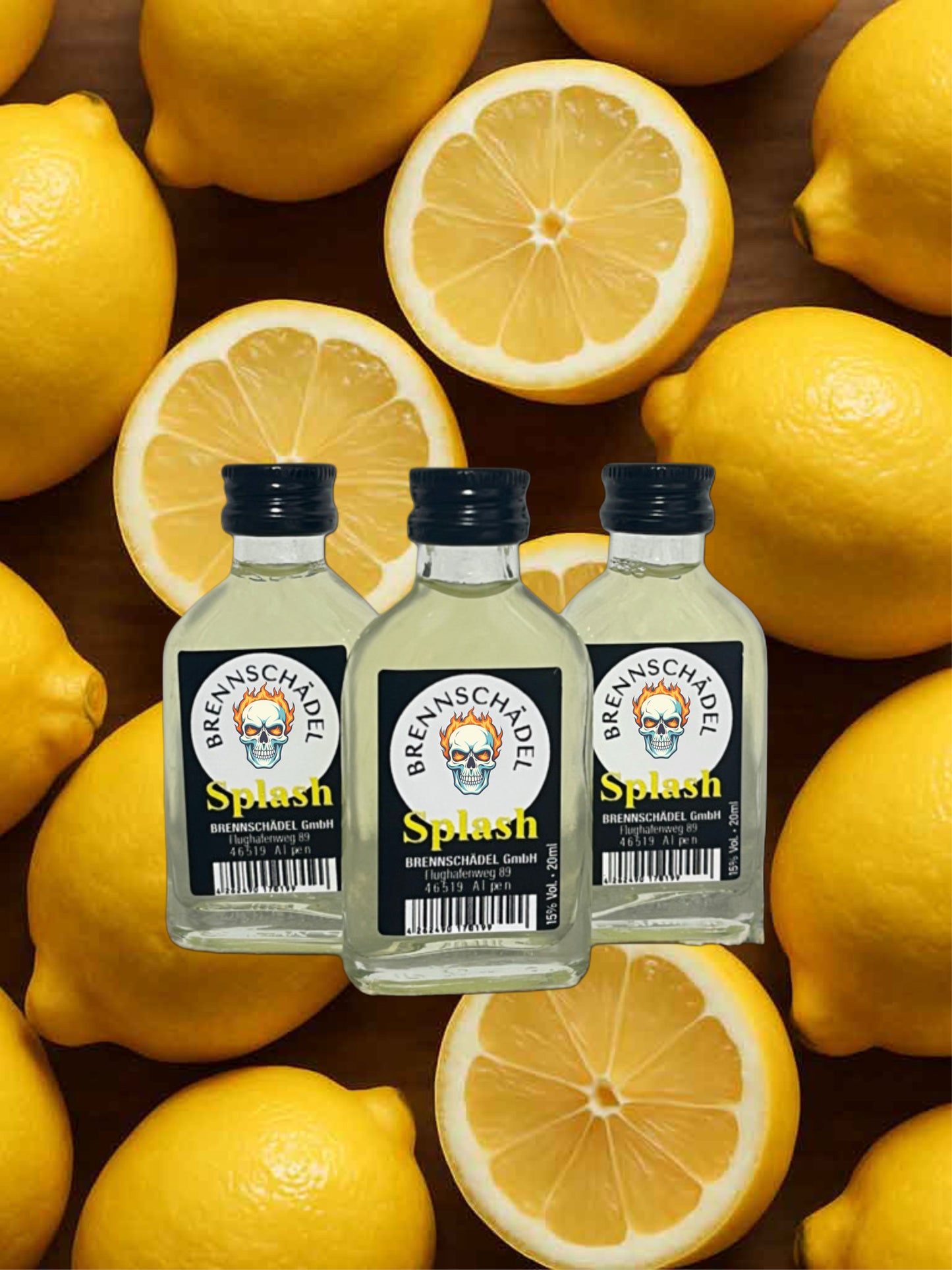 Brennschädel Splash Shot - Zitrone und Ingwer - 20ml  20er Pack 15% VOL.